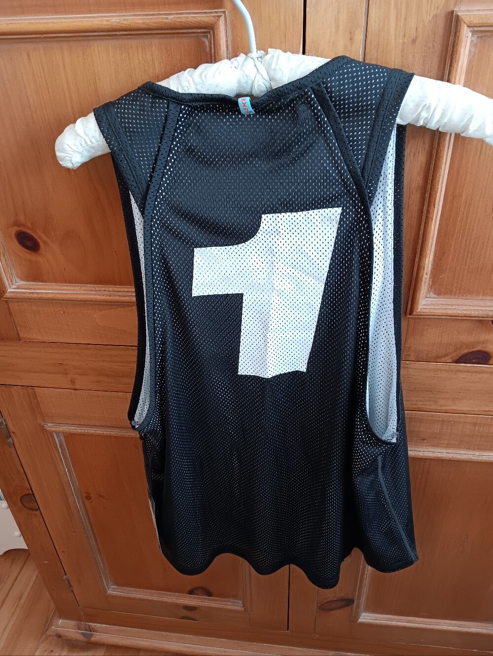 Womens Black Mesh Sports Jersey Tank Top with White Number New With Tag